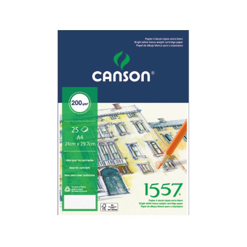 [Canson] 1557 드로잉패드(1면 접착제본) 200g A3