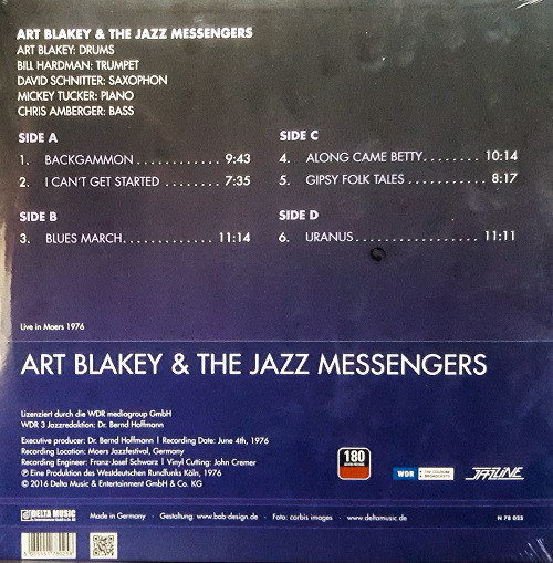 Art Blakey & The Jazz Messengers - Live in Moers 1976 (아트 블레이키와 재즈 메신저스 독일 뫼르스 재즈 페스티벌 라이브) [2 LP]