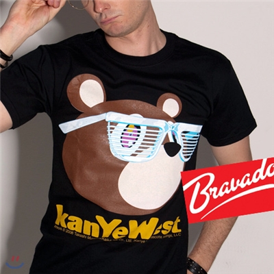 카니예 웨스트 KANYE WEST teddybear glasses 20382003 남녀공용 티셔츠