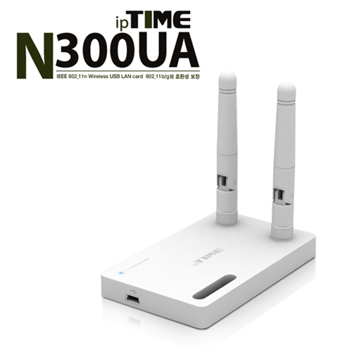 ipTIME USB 무선랜카드 N300UA (USB2.0 / 300Mbps / 외장안테나 2개 / WPS / USB연장선 / 11N / 동작LED / 무선보안)