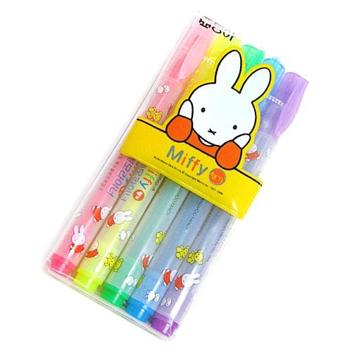 [알앤비]동아홍당무 미피 메모라이너 형광펜 5색세트/miffy memo liner