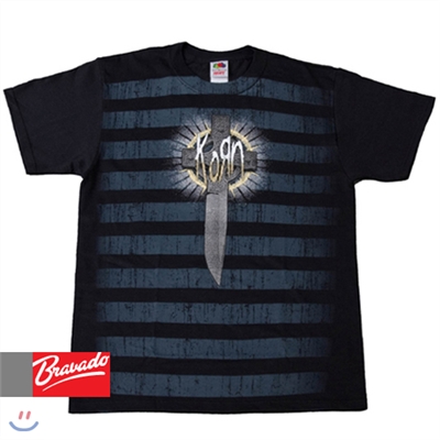 콘 (Korn) - Cross Knife 남녀공용 티셔츠