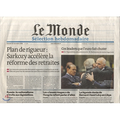 Le Monde Selection (주간) : 2011년 11월 12일자