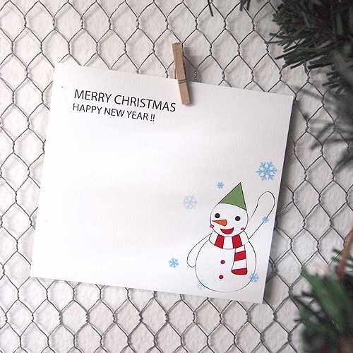 크리스마스 카드 - 눈과 눈사람