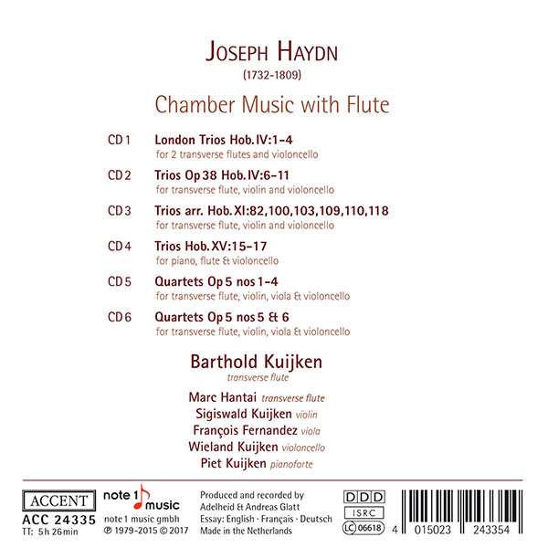 Barthold Kuijken 하이든: 플루트가 포함된 실내악 작품들 (Haydn: Chamber Music with Flute)