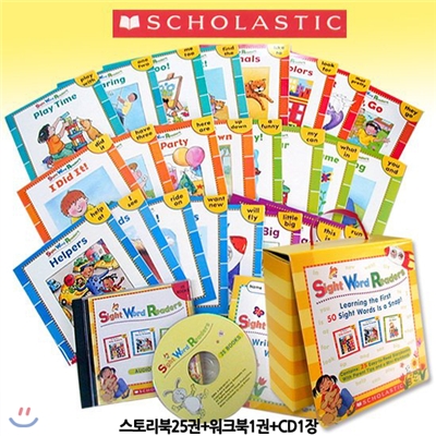 [Scholastic] Sight Word Readers Set (스토리북25권+워크북1권+CD1장) : Learning the First 50 Sight Words is a Snap