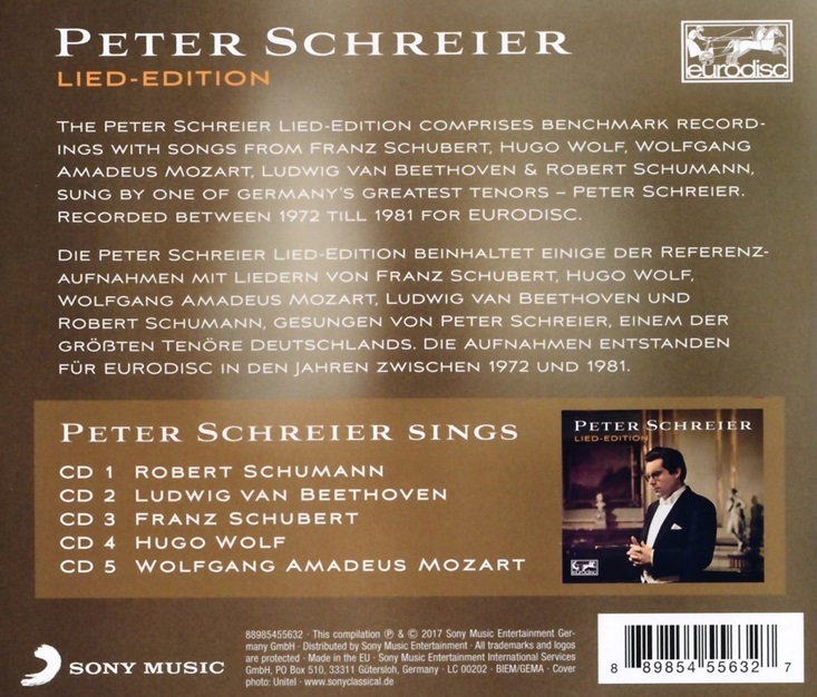 페터 슈라이너 eurodisc 가곡 에디션 (Peter Schreier Lied Edition)