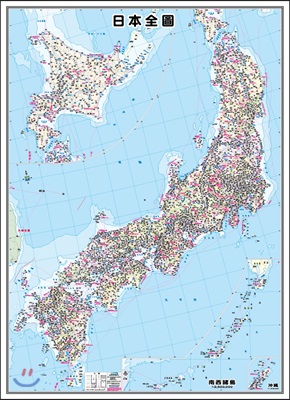 일본전도 (코팅 원지/부착용) : 양면 (축척 1:1,500,000)