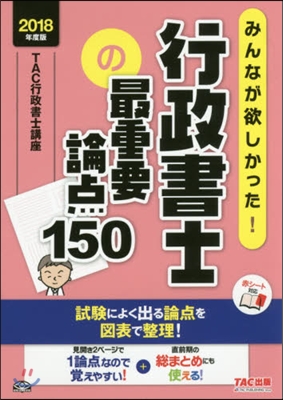 みんなが欲しかった! 行政書士の最重要論点150 2018年度