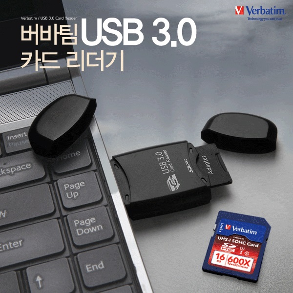 버바팀 USB 3.0 미니 카드 리더기 SD/mSD