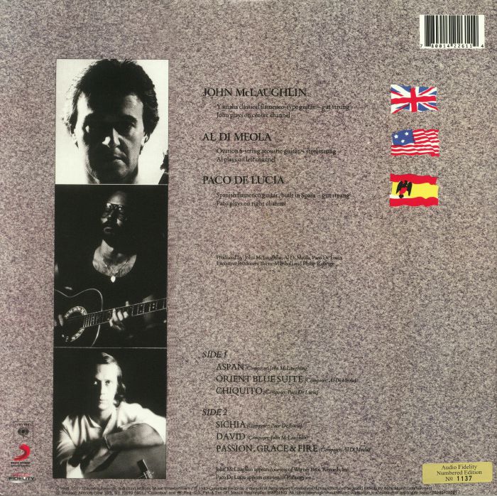 Al Di Meola / John McLaughlin / Paco de Lucia - Passion, Grace & Fire [LP]