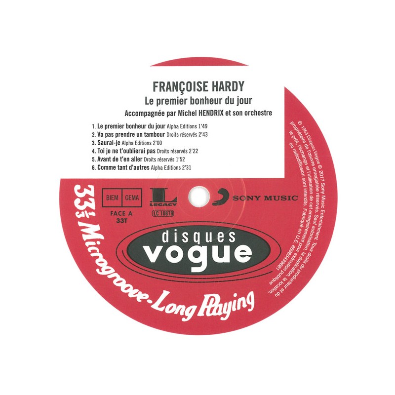 Francoise Hardy (프랑스와즈 아르디) - Le Premier Bonheur Du Jour [화이트 컬러 LP]