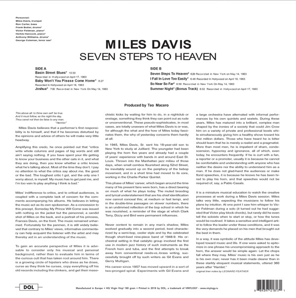 Miles Davis - Seven Steps To Heaven [Deluxe Gatefold Edition LP]