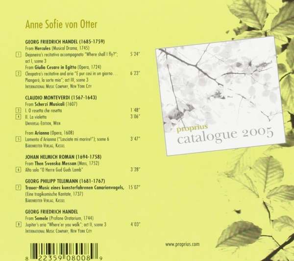 Anne Sofie von Otter 안네 소피 폰 오터 데뷔 앨범 (Lieder & Arien)