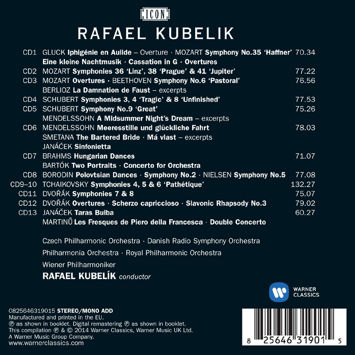 라파엘 쿠벨릭 EMI 녹음 전곡집 (Rafael Kubelik - ICON / The Complete HMV Recordings) 