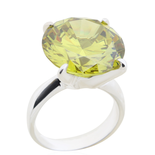 Peridot solitaire ring