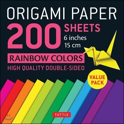 Origami Paper 200 sheets Rainbow Colors 6&quot; (15 cm)