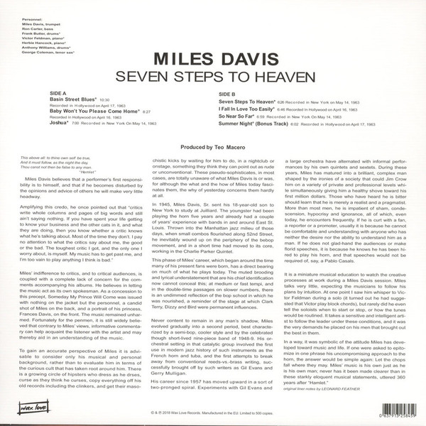 Miles Davis (마일즈 데이비스) - Seven Steps To Heaven [Limited Edition LP]