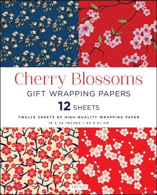 Cherry Blossoms Gift Wrapping Papers - 12 Sheets: 18 X 24 Inch (45 X 61 CM) Wrapping Paper