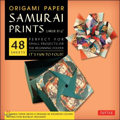 Origami Paper - Samurai Prints - Large 8 1/4 - 48 Sheets: Tuttle Origami Paper: Origami Sheets Printed with 8 Different Designs: Instructions for 6 Pr