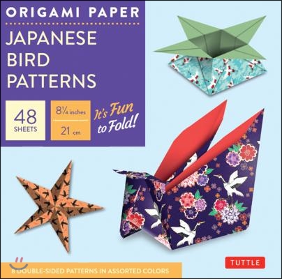 Origami Paper - Japanese Bird Patterns - 8 1/4" - 48 Sheets: Tuttle Origami Paper: High-Quality Origami Sheets Printed with 8 Different Designs: Instr