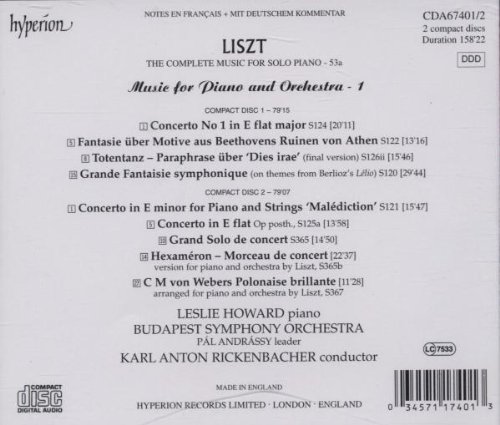 Leslie Howard 리스트: 피아노와 관현악을 위한 음악 1집 - 레슬리 하워드 (Liszt Complete Music for Solo Piano 53a: Music for Piano & Orchestra 1)