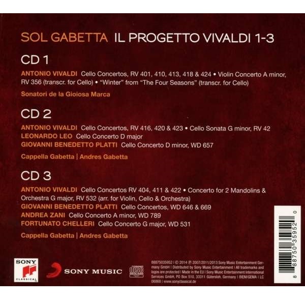 Sol Gabetta 솔 가베타 비발디 첼로 협주곡집 - 3CD 합본 (Il Progetto Vivaldi 1-3) 