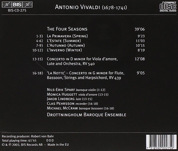 Nils-Erik Sparf 비발디: 사계 (Vivaldi: The Four Seasons)