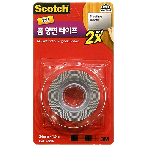 [알앤비]3M 강력 폼 양면테이프 24mmX1.5mm/#3215/Scotch/두배접착력