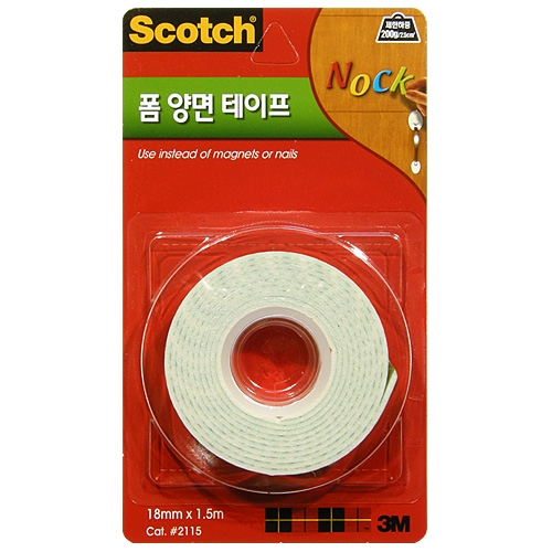 [알앤비]3M 폼 양면테이프 18mmX1.5m/#2115/Scotch