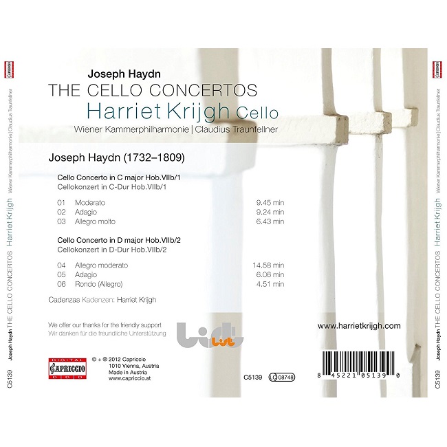 Harriet Krijgh / Claudius Traunfellner 하이든: 첼로 협주곡 1, 2번 (Haydn: Cello Concertos)