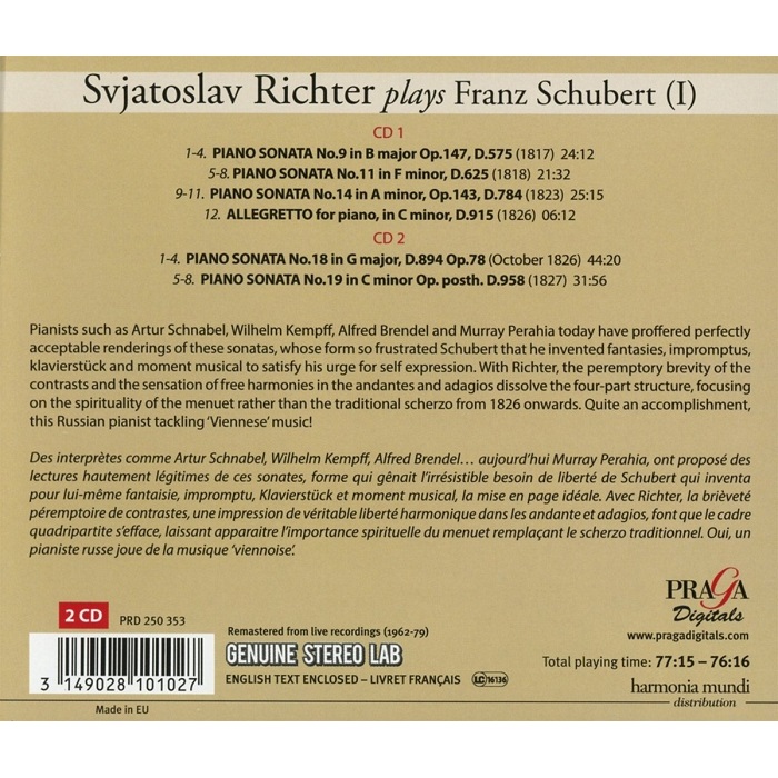 Sviatoslav Richter 슈베르트: 피아노 소나타 D.575, 625, 784, 894, 915, 958 (Richter plays Schubert Piano Sonatas)