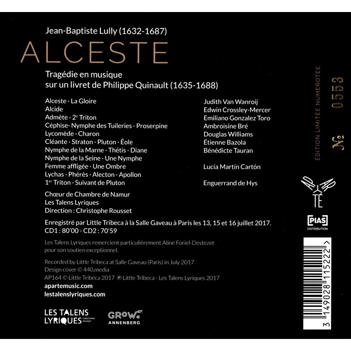 Christophe Rousset 륄리: 오페라 '알체스테' (Lully: Alceste)
