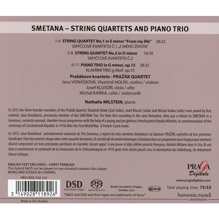 Prazak Quartet 스메타나: 현악 사중주 1, 2번 (Smetana: String Quartets Nos. 1, 2)