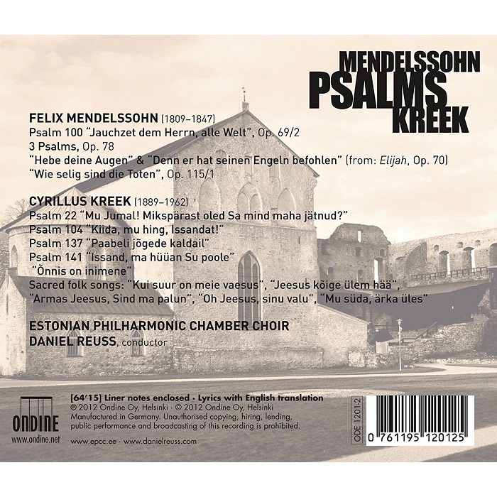 Daniel Reuss 멘델스존 / 크레크: 시편에 의한 합창 작품집 (Mendelssohn / Kreek: Psalms)
