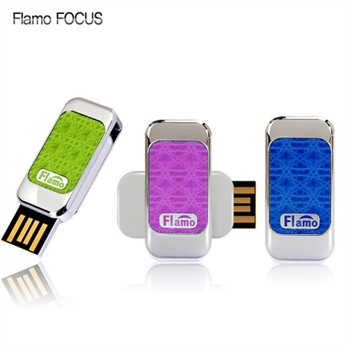 USB메모리 FLAMO FOCUS [64GB] (스윙 &amp; 슬라이드 / USB2.0 / 생활방수 / 휴대폰 양면 스트랩 제공 / 초슬림&amp;초경량)