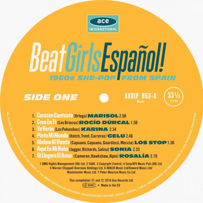 1960년대 스페인 여성 보컬 모음집 (Beat Girls Espanol! 1960s She-Pop From Spain) [화이트 컬러 LP]