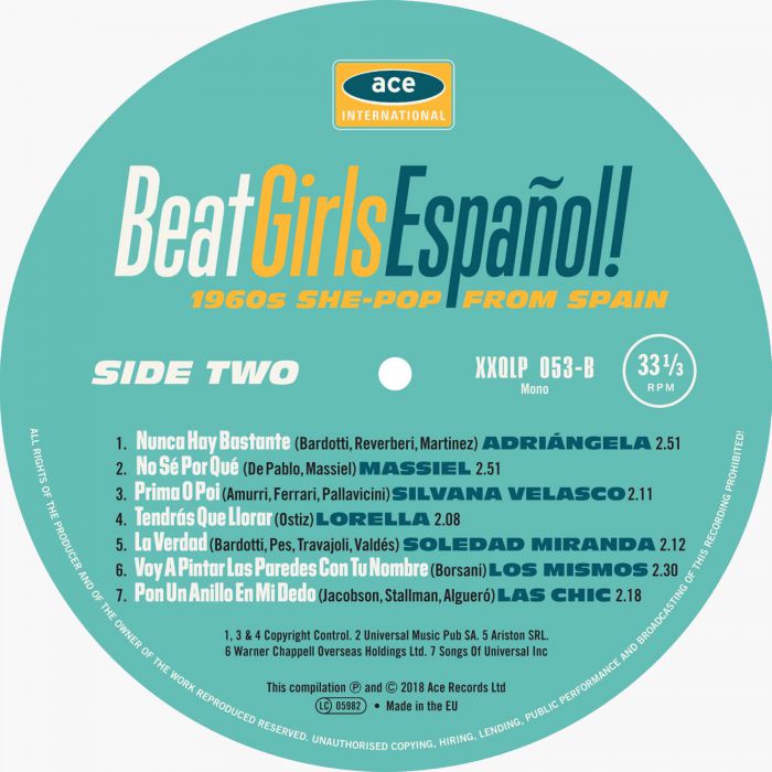 1960년대 스페인 여성 보컬 모음집 (Beat Girls Espanol! 1960s She-Pop From Spain) [화이트 컬러 LP]