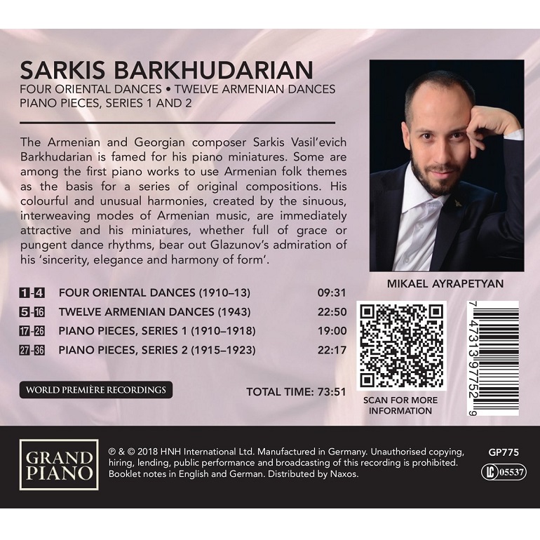 Mikael Ayrapetyan 사르키스 바르쿠다리언: 피아노 소품집 (Sarkis Barkhudarian: Four Oriental Dances, Twelve Armenian Dances, Piano Pieces & Series 1 and 2)