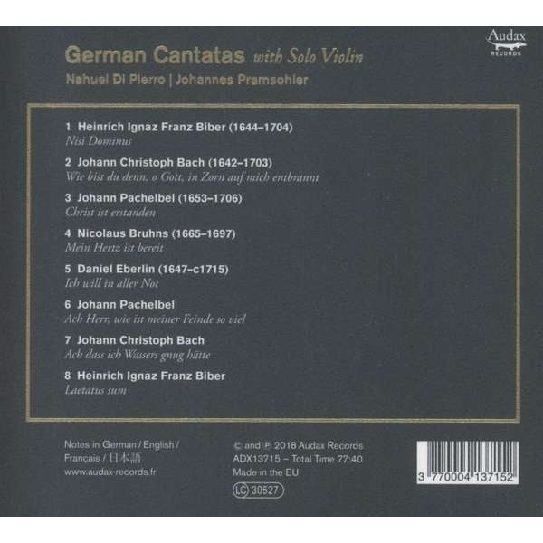 Ensemble Diderot 기교적인 솔로 바이올린을 동반한 독일 칸타타집 (German Cantatas with Solo Violin)