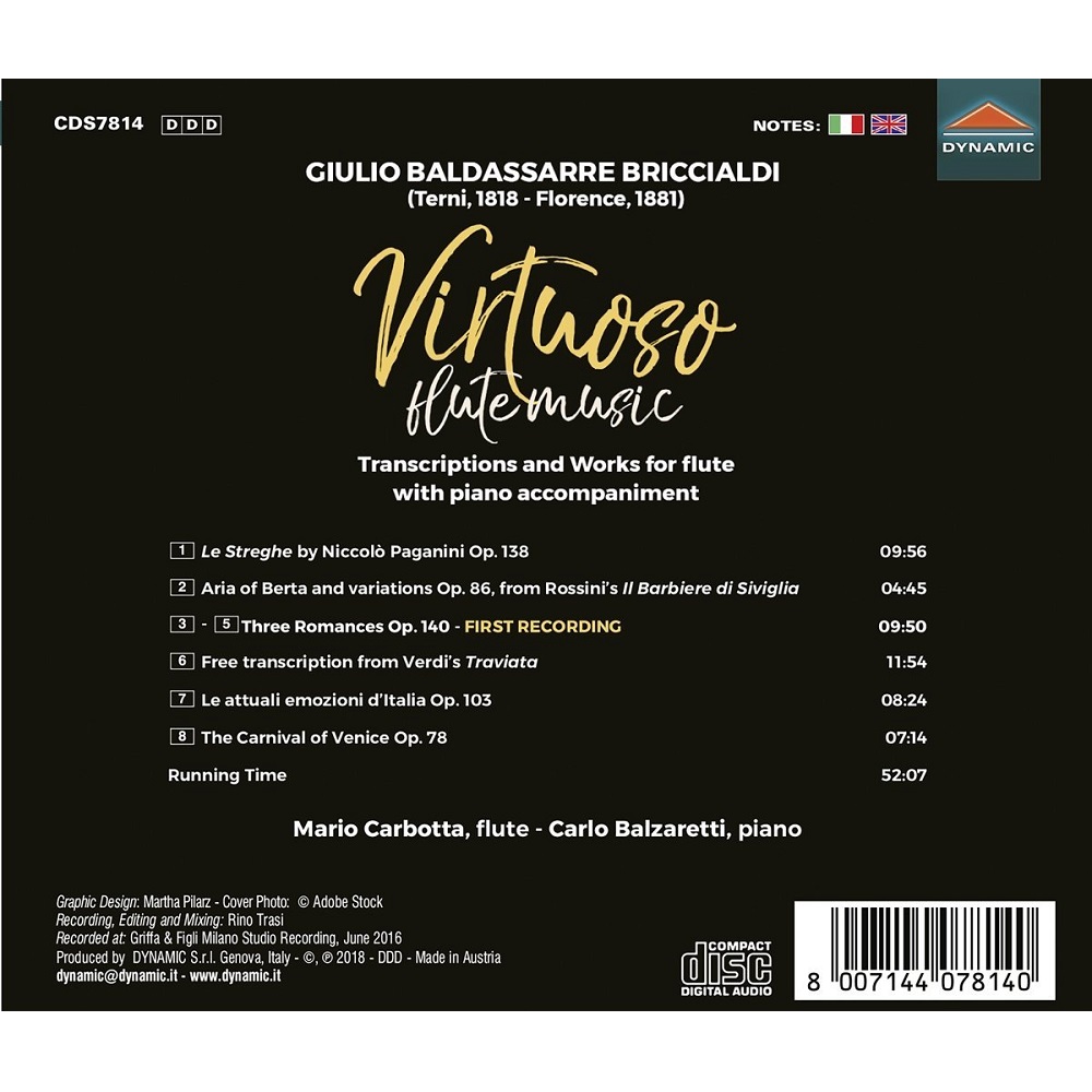 Mario Carbotta 줄리오 브리치알디: 플루트 연주집 (Giulio Briccialdi: Virtuoso Flute Music)