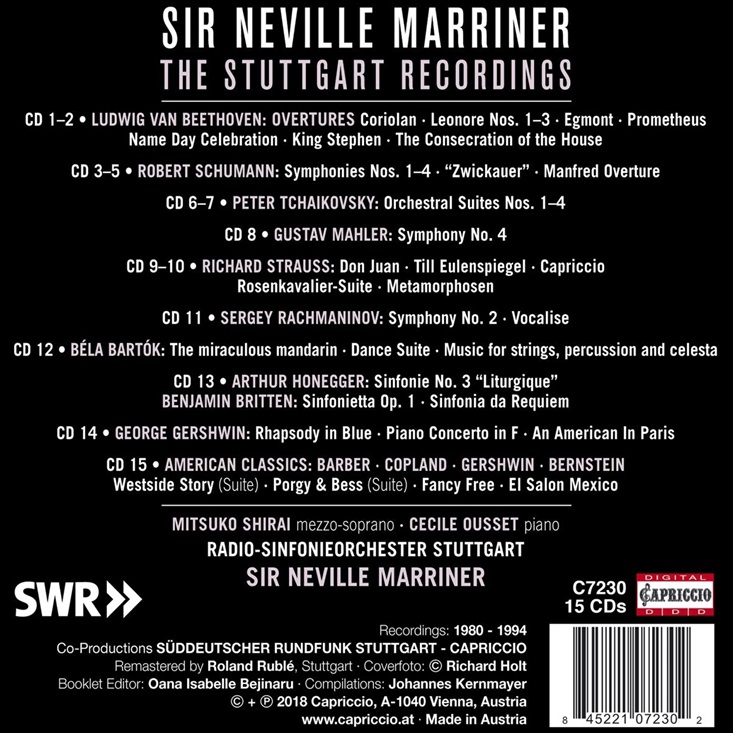 네빌 마리너 - 슈투트가르트 방송교향악단 시절 녹음집 (Neville Marriner: The Stuttgart Recordings 1980-1994)