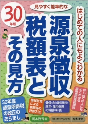 平30 源泉?收稅額表とその見方