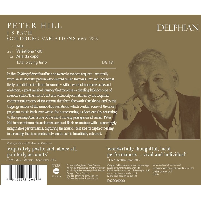 Peter Hill 바흐: 골드베르크 변주곡 (Bach: Goldberg Variations Bwv 988)