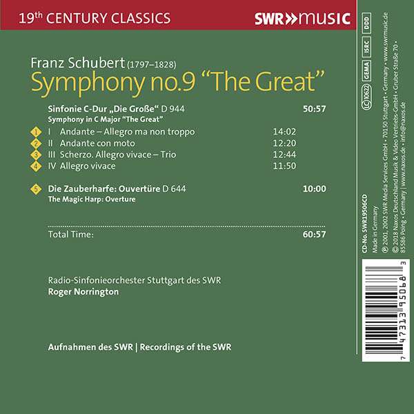 Roger Norrington 슈베르트: 교향곡 9번 '그레이트' (Schubert: Symphony No. 9 in C Major D944)