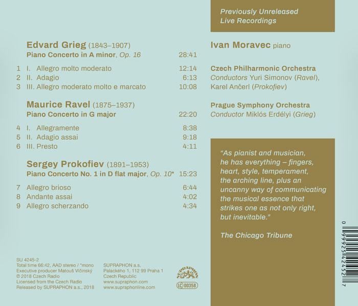 Ivan Moravec 이반 모라베츠 피아노 협주곡 - 그리그 / 라벨 / 프로코피예프 (Grieg, Ravel & Prokofiev: Piano Concertos)