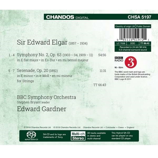 Edward Gardner 엘가: 교향곡 2번, 현을 위한 세레나데 (Elgar: Symphony No. 2 & Serenade for Strings)