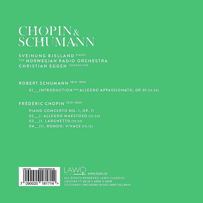 Sveinung Bjelland 쇼팽: 피아노 협주곡 1번, 슈만: 서주와 알레그로 아파시오나토 (Chopin / Schumann: Piano Works)