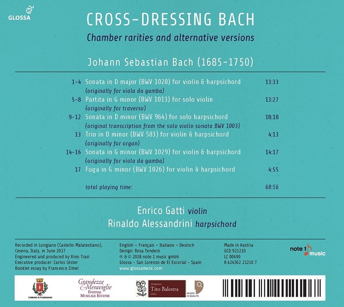 Enrico Gatti / Alessandrini 다른 옷을 입은 바흐 - 실내악 작품의 또 다른 판본과 이색 작품집 (Cross-dressing Bach: Chamber Rarities & Alternative Versions)