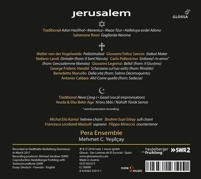 Pera Ensemble 예루살렘 - 유럽 각 지역의 유대 민속 음악과 터키 음악 작품집 (Jerusalem)